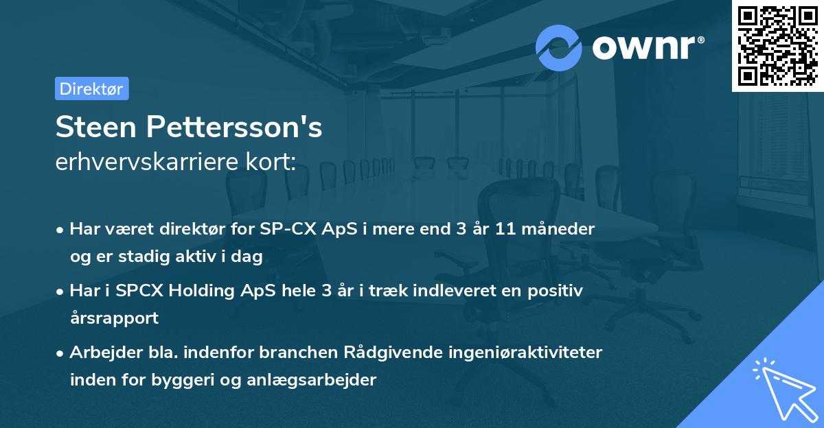 Steen Pettersson's erhvervskarriere kort