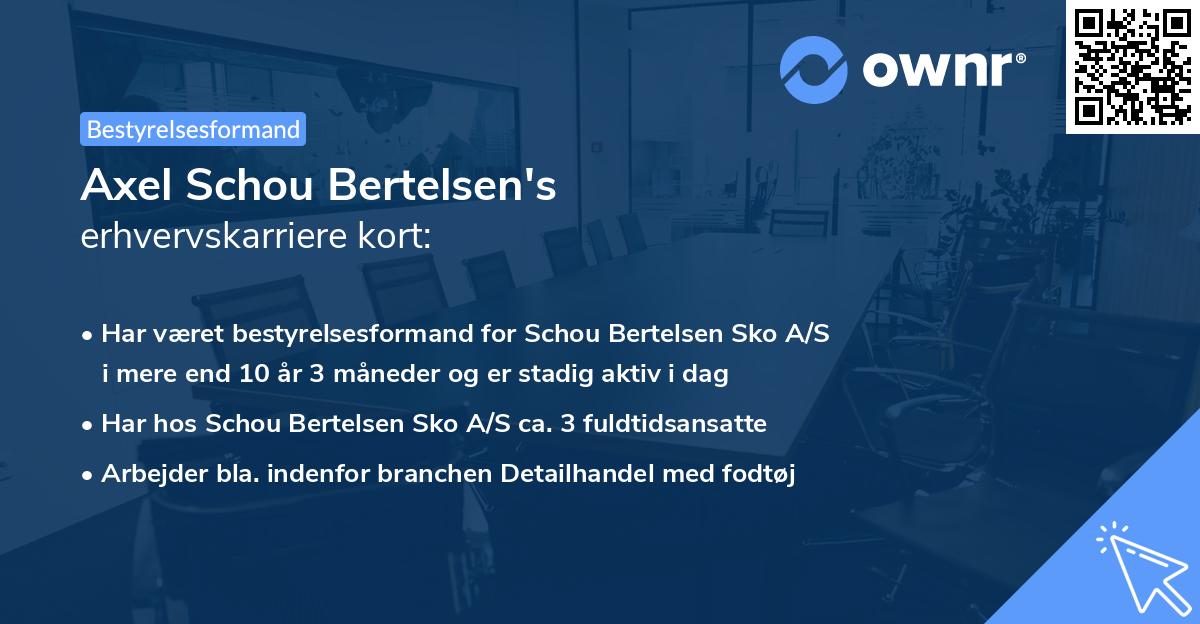 Axel Schou Bertelsen's erhvervskarriere kort