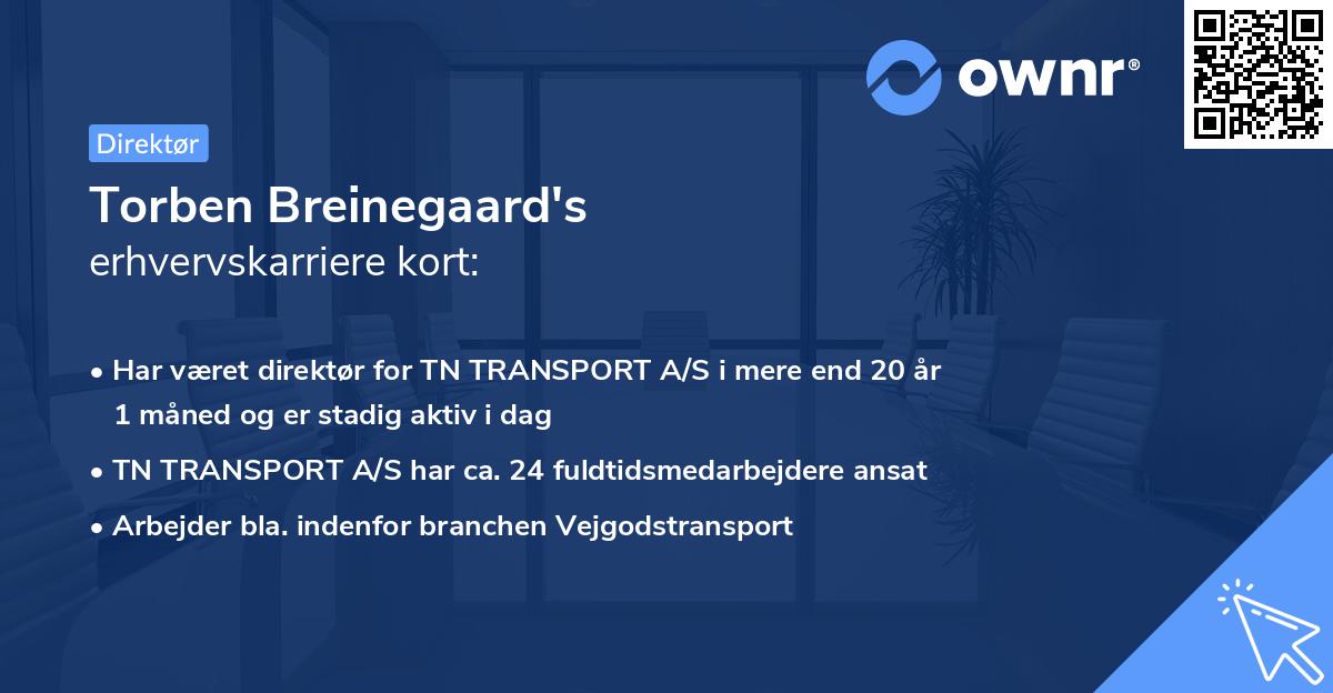 Torben Breinegaard's erhvervskarriere kort