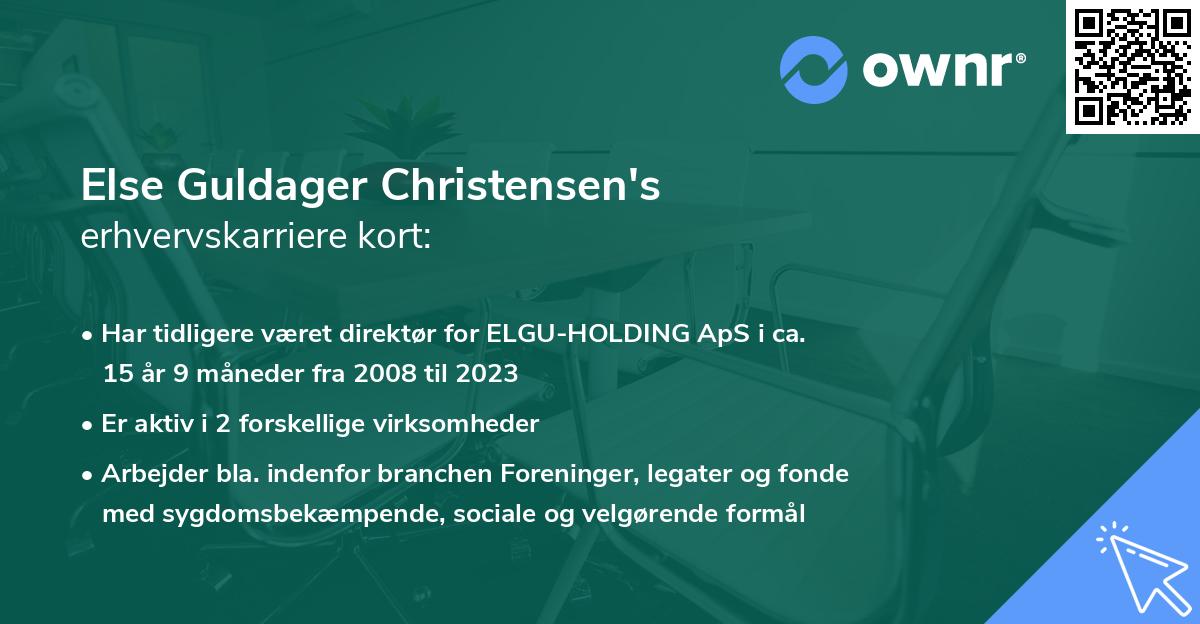 Else Guldager Christensen's erhvervskarriere kort