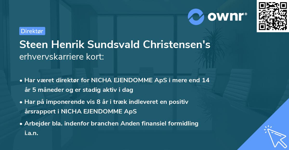 Steen Henrik Sundsvald Christensen's erhvervskarriere kort