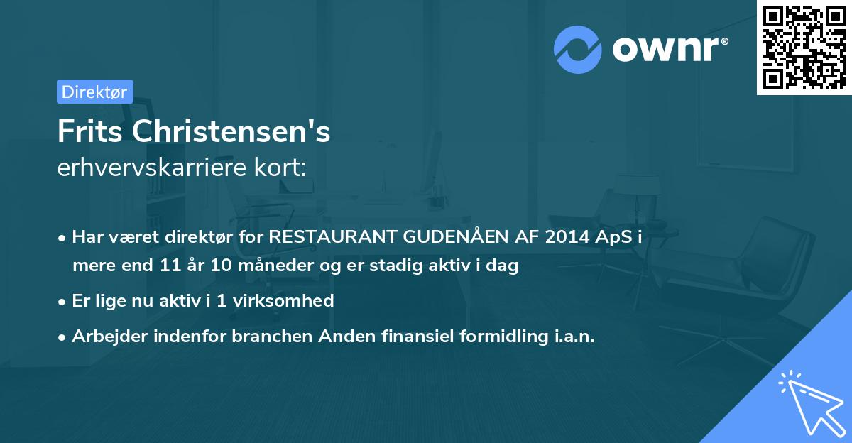 Frits Christensen's erhvervskarriere kort