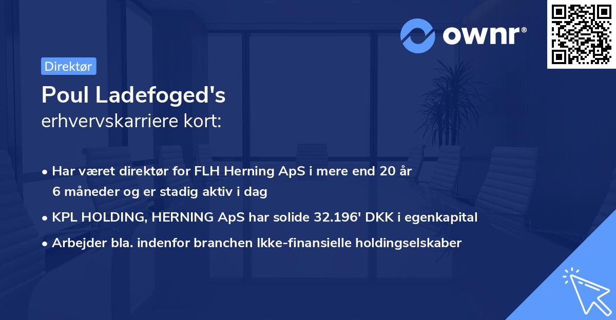 Poul Ladefoged's erhvervskarriere kort