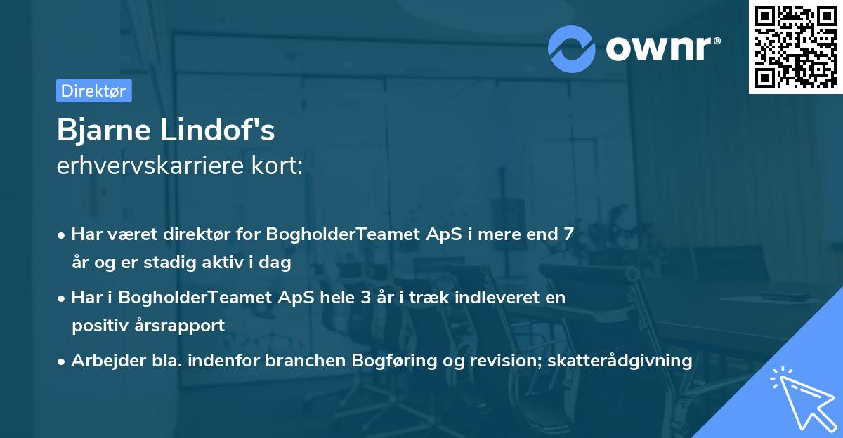 Bjarne Lindof's erhvervskarriere kort