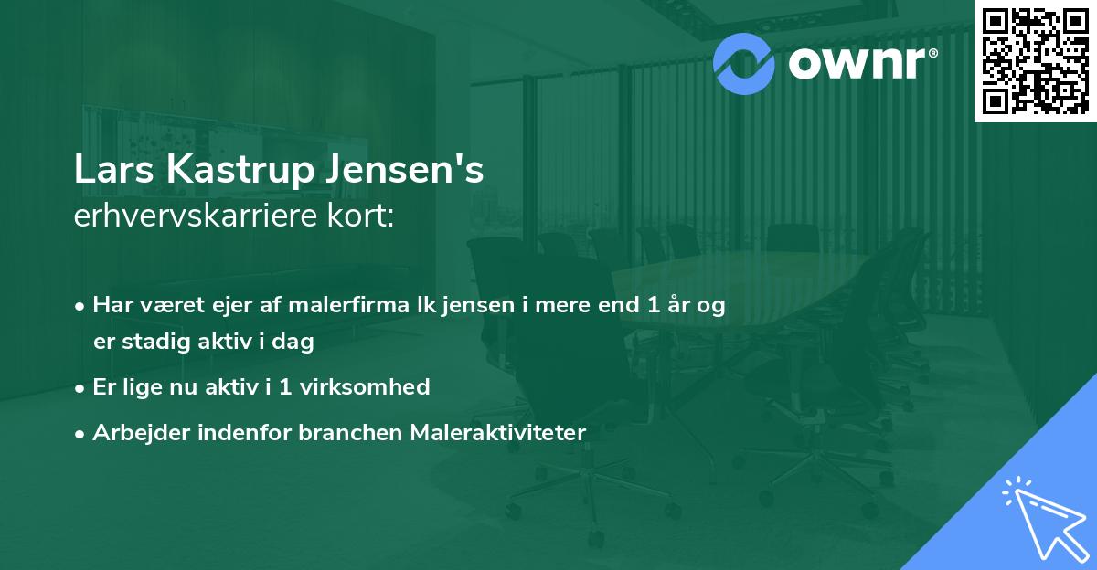 Lars Kastrup Jensen's erhvervskarriere kort
