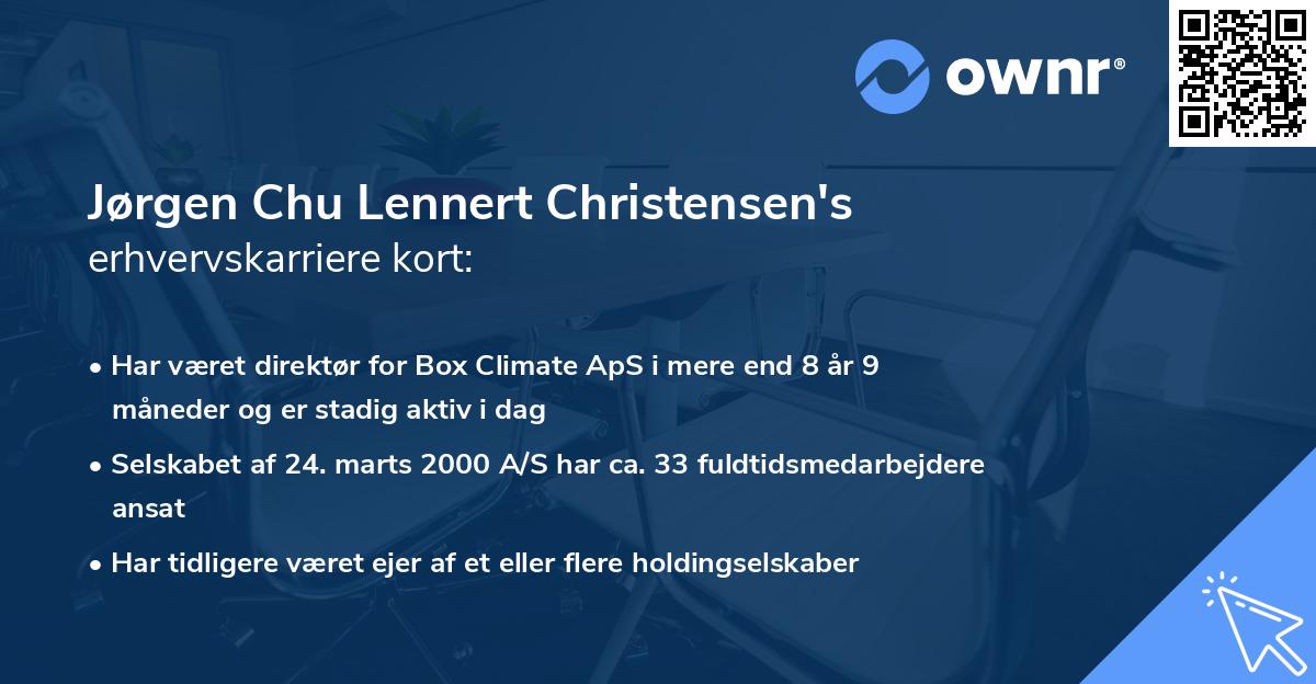 Jørgen Chu Lennert Christensen's erhvervskarriere kort