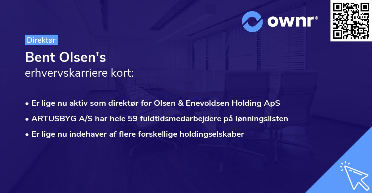 Bent Olsen's erhvervskarriere kort