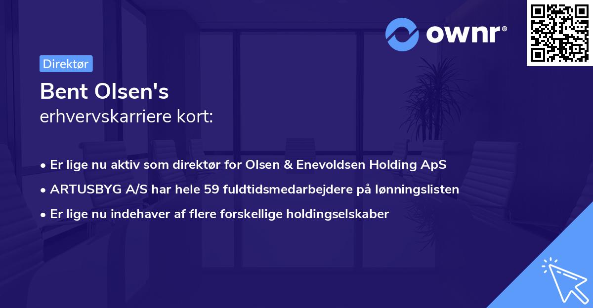 Bent Olsen's erhvervskarriere kort