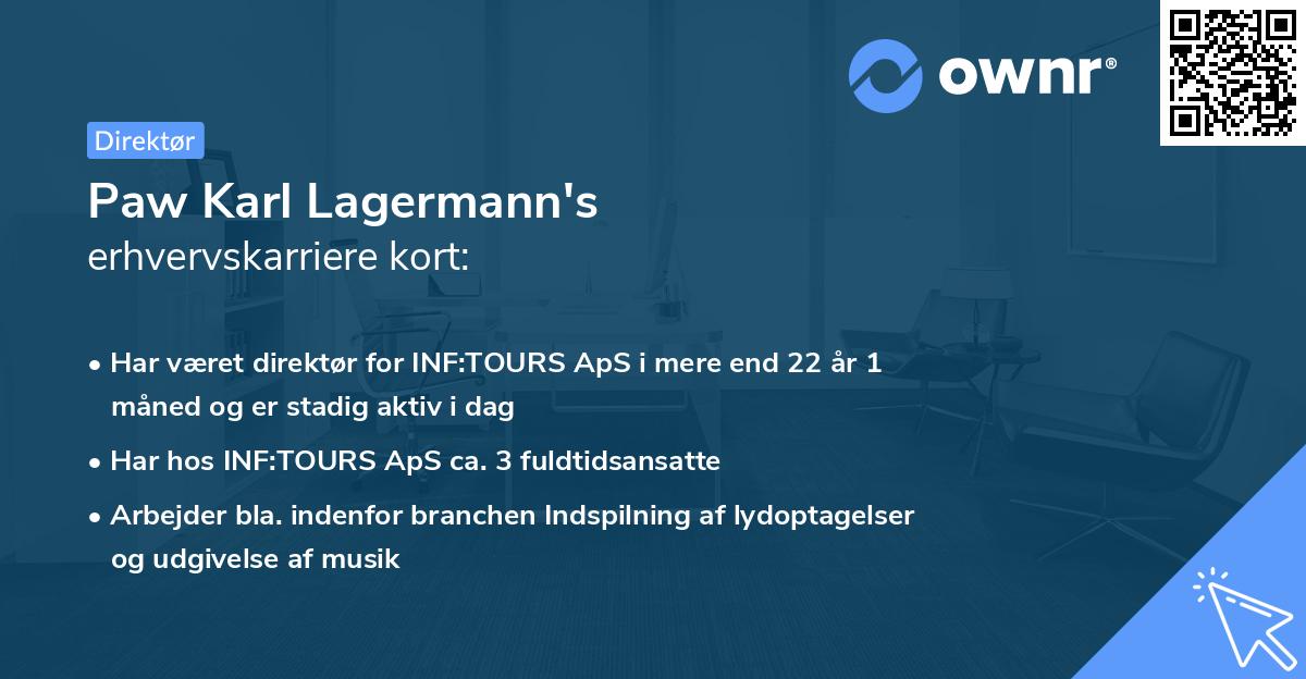 Paw Karl Lagermann's erhvervskarriere kort