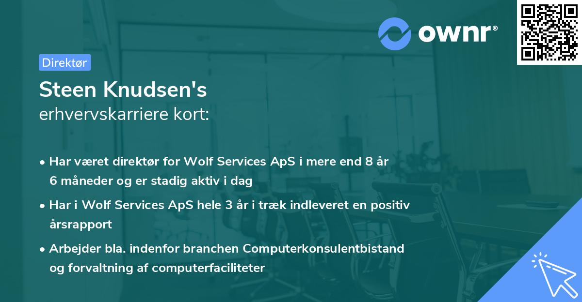 Steen Knudsen's erhvervskarriere kort