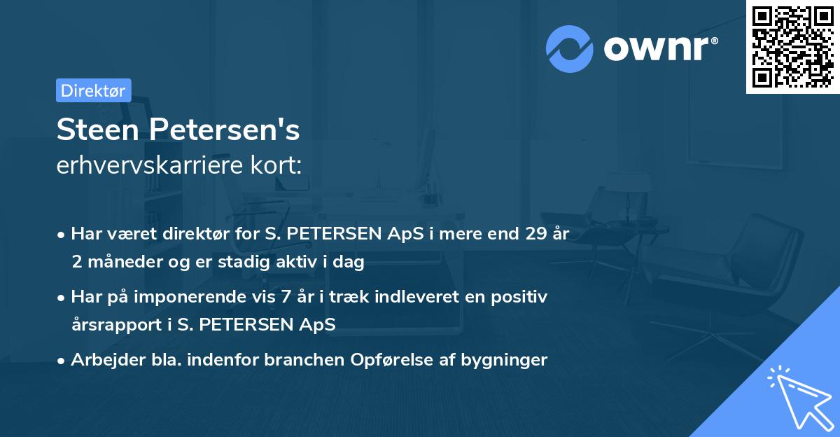Steen Petersen's erhvervskarriere kort