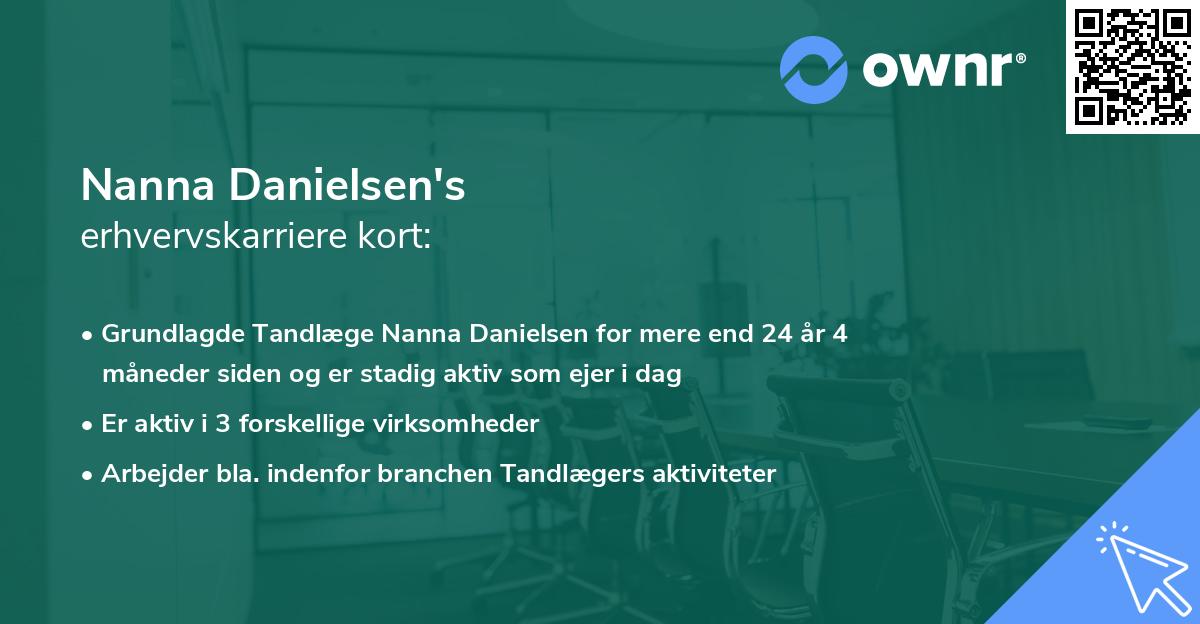 Nanna Danielsen's erhvervskarriere kort