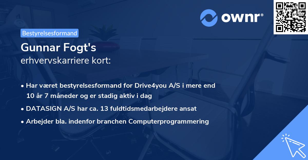 Gunnar Fogt's erhvervskarriere kort