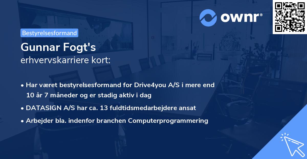 Gunnar Fogt's erhvervskarriere kort
