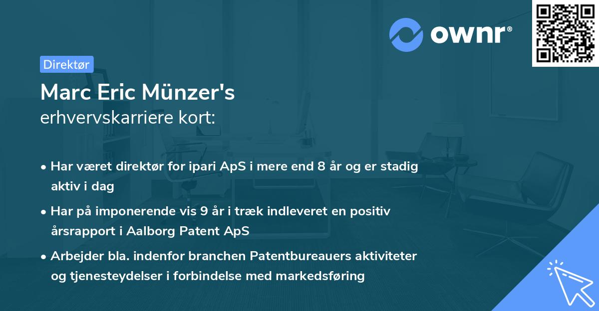 Marc Eric Münzer's erhvervskarriere kort