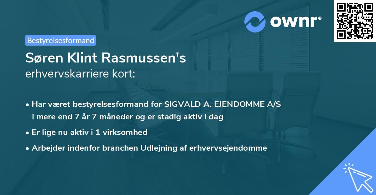 Søren Klint Rasmussen's erhvervskarriere kort