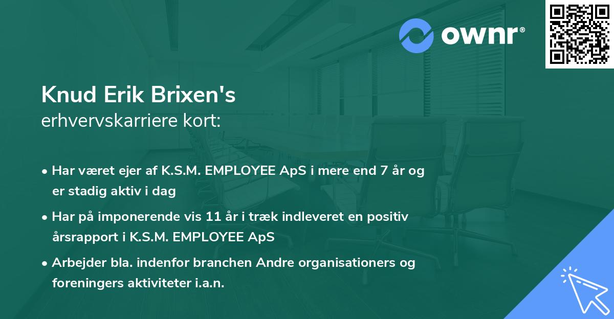 Knud Erik Brixen's erhvervskarriere kort