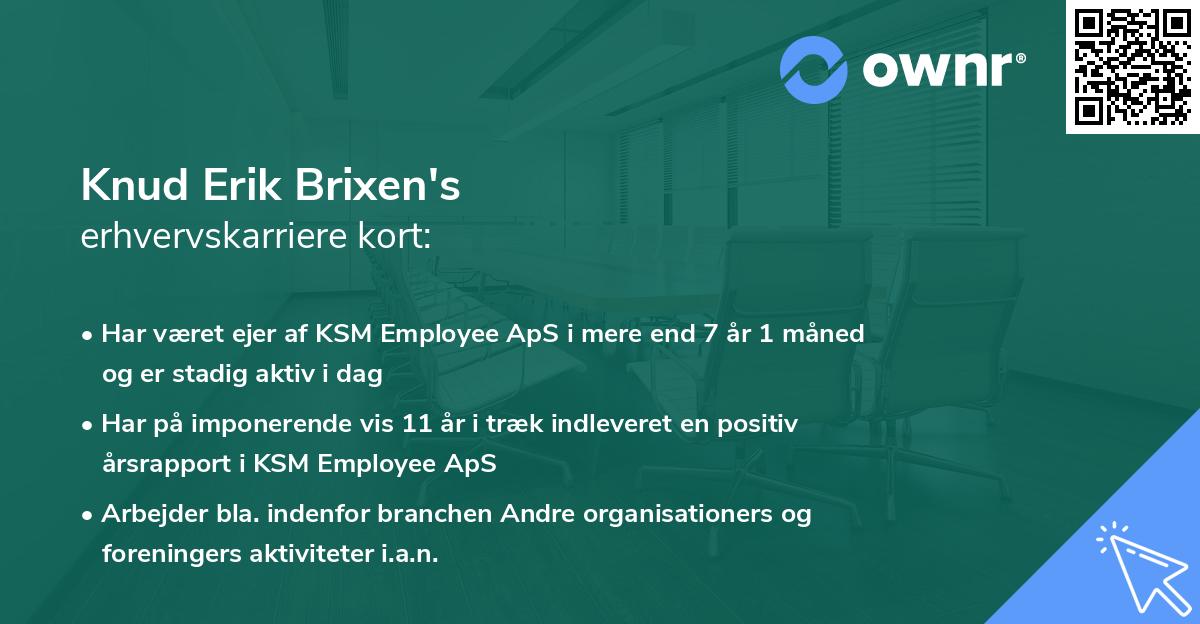 Knud Erik Brixen's erhvervskarriere kort