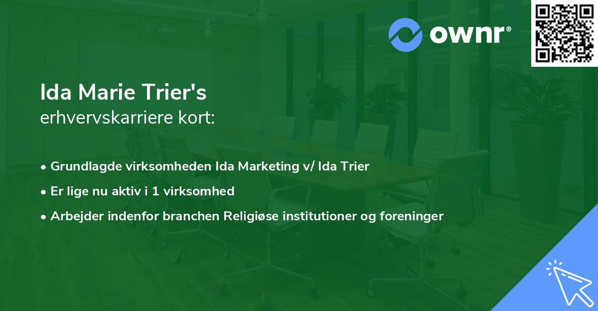 Ida Marie Trier's erhvervskarriere kort