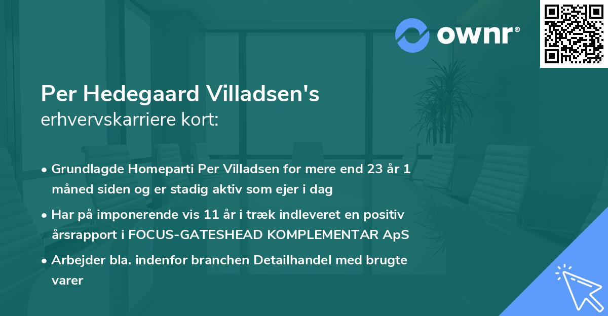 Per Hedegaard Villadsen's erhvervskarriere kort