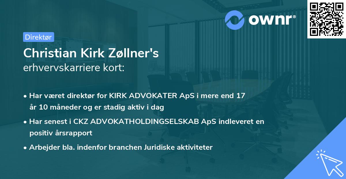 Christian Kirk Zøllner's erhvervskarriere kort