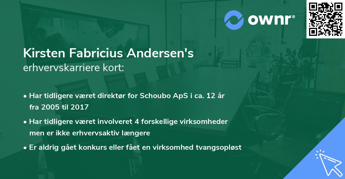 Kirsten Fabricius Andersen's erhvervskarriere kort