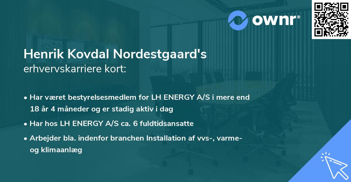 Henrik Kovdal Nordestgaard's erhvervskarriere kort