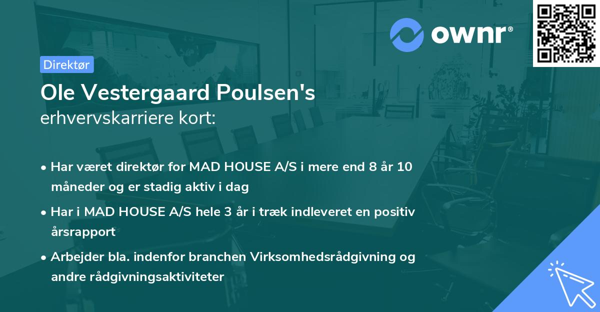 Ole Vestergaard Poulsen's erhvervskarriere kort