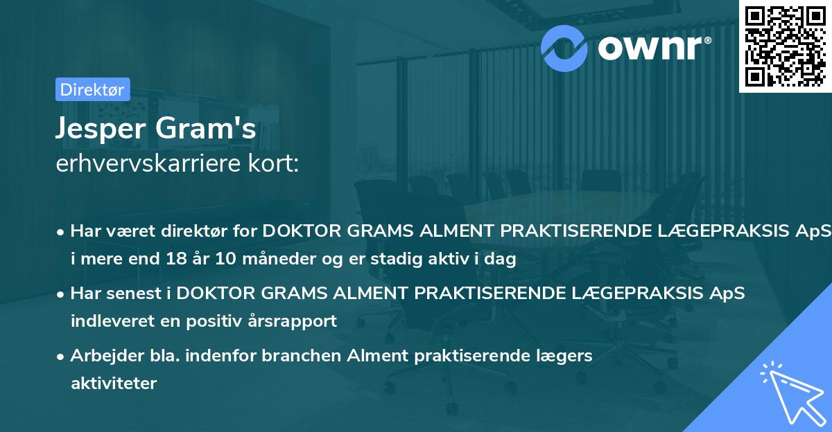 Jesper Gram's erhvervskarriere kort