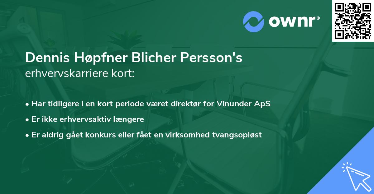 Dennis Høpfner Blicher Persson's erhvervskarriere kort
