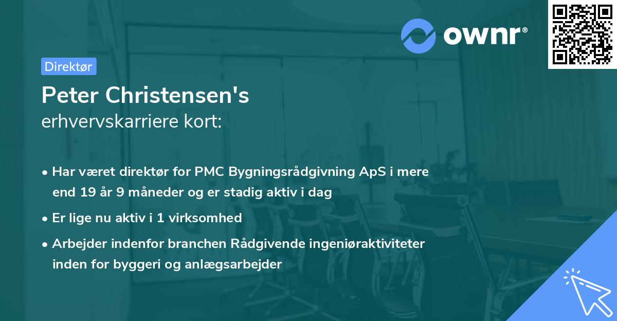 Peter Christensen's erhvervskarriere kort
