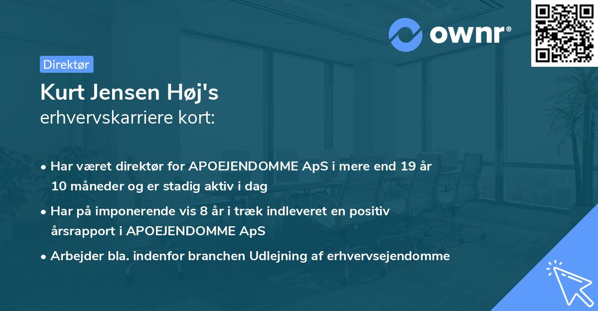 Kurt Jensen Høj's erhvervskarriere kort