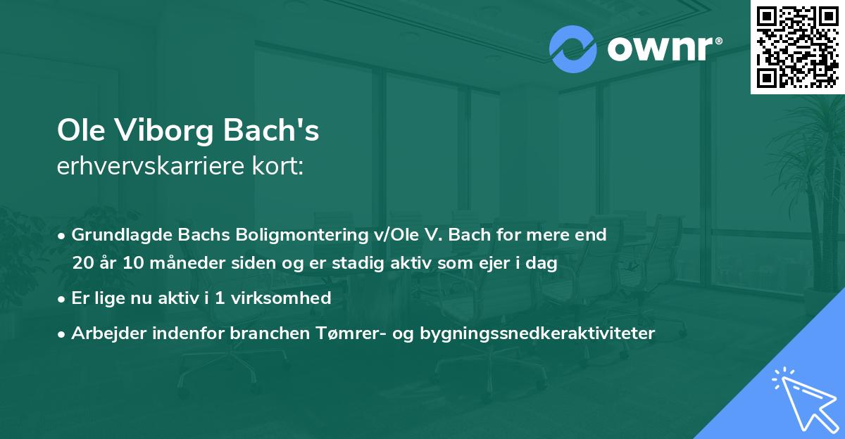 Ole Viborg Bach's erhvervskarriere kort
