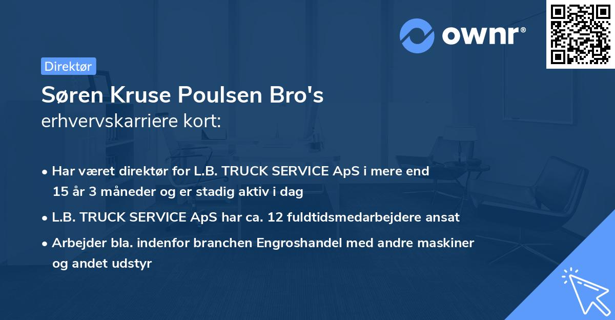 Søren Kruse Poulsen Bro's erhvervskarriere kort