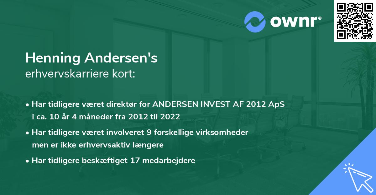 Henning Andersen's erhvervskarriere kort