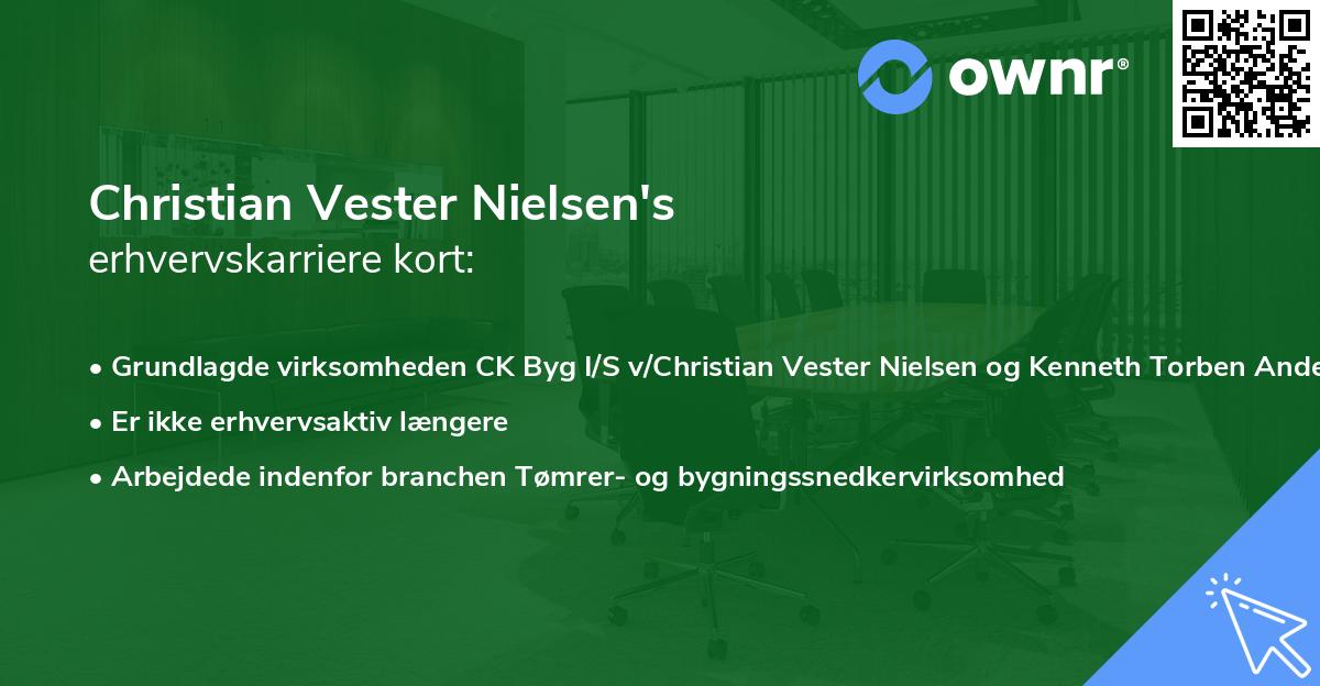 Christian Vester Nielsen's erhvervskarriere kort