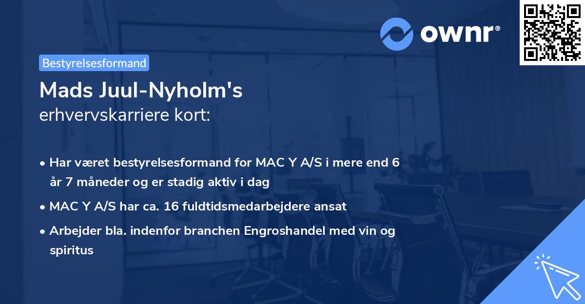 Mads Juul-Nyholm's erhvervskarriere kort