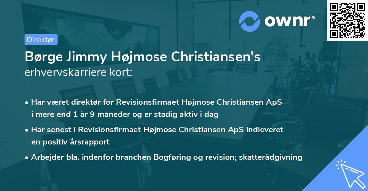 Børge Jimmy Højmose Christiansen's erhvervskarriere kort