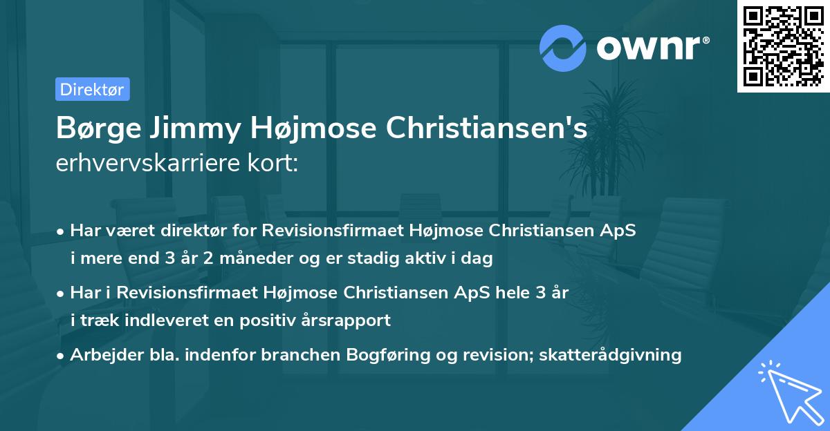 Børge Jimmy Højmose Christiansen's erhvervskarriere kort