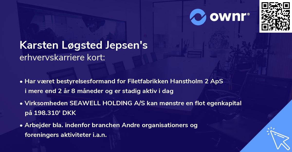 Karsten Løgsted Jepsen's erhvervskarriere kort
