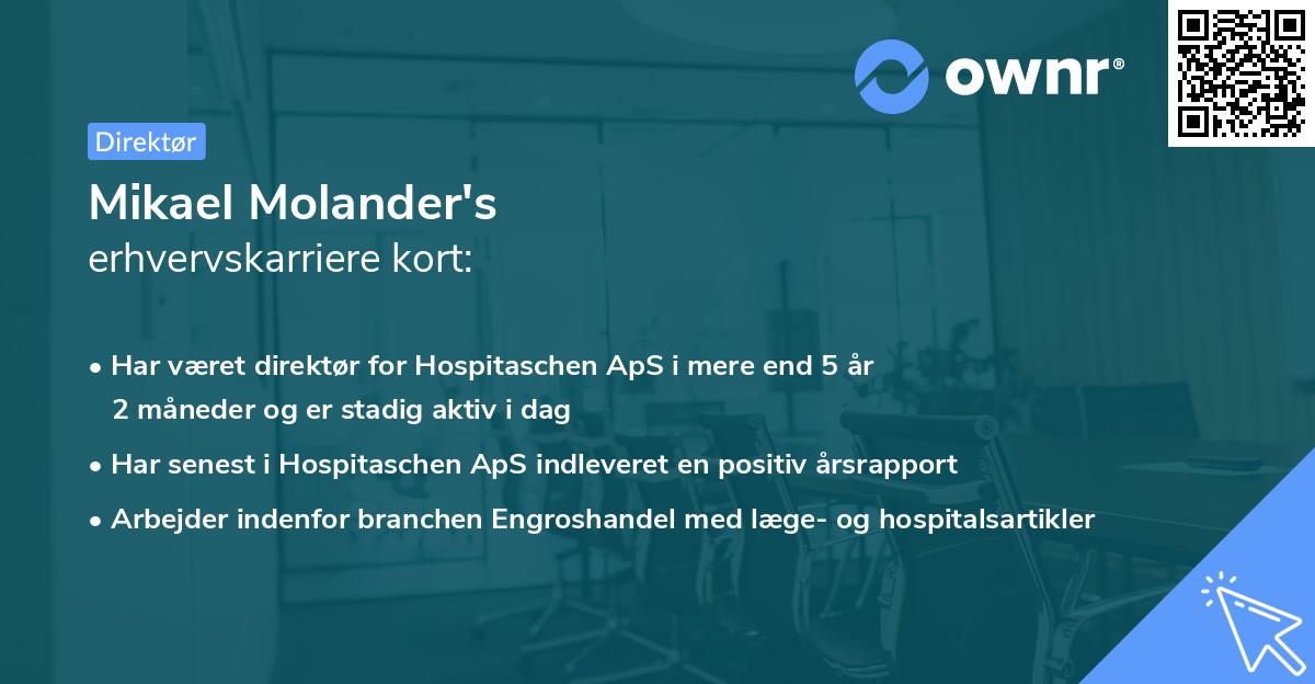 Mikael Molander's erhvervskarriere kort