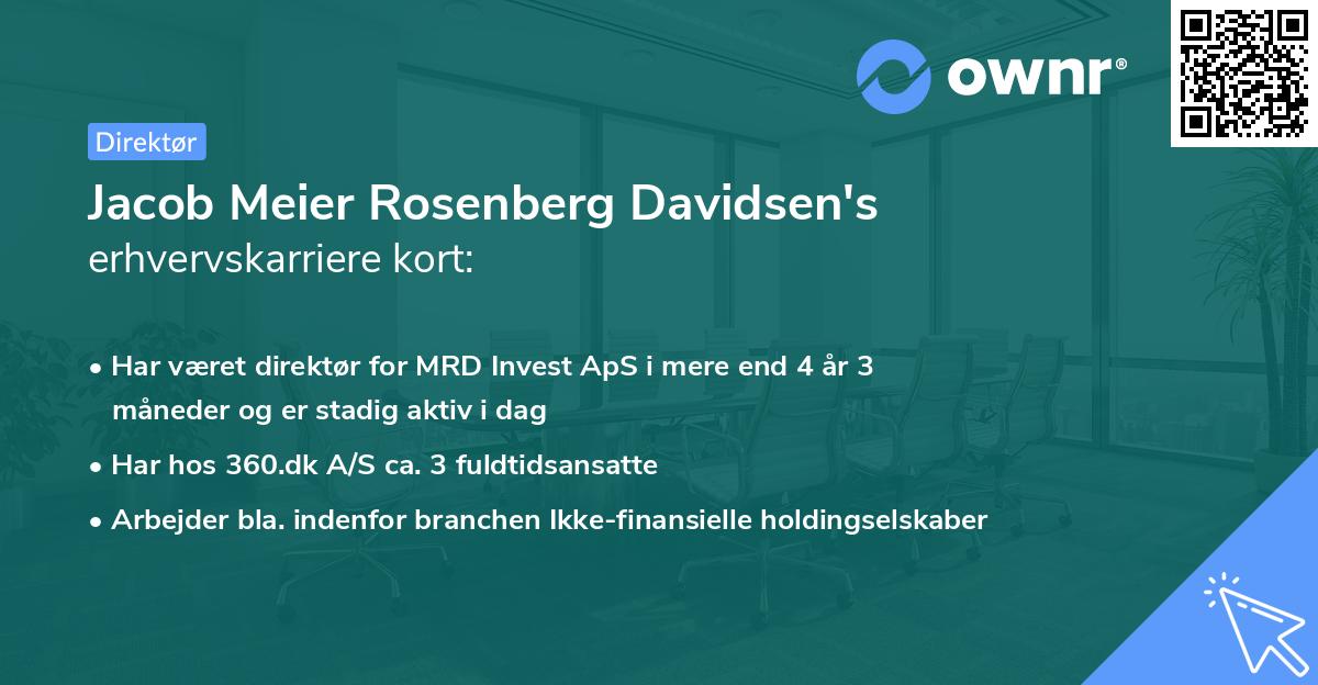 Jacob Meier Rosenberg Davidsen's erhvervskarriere kort