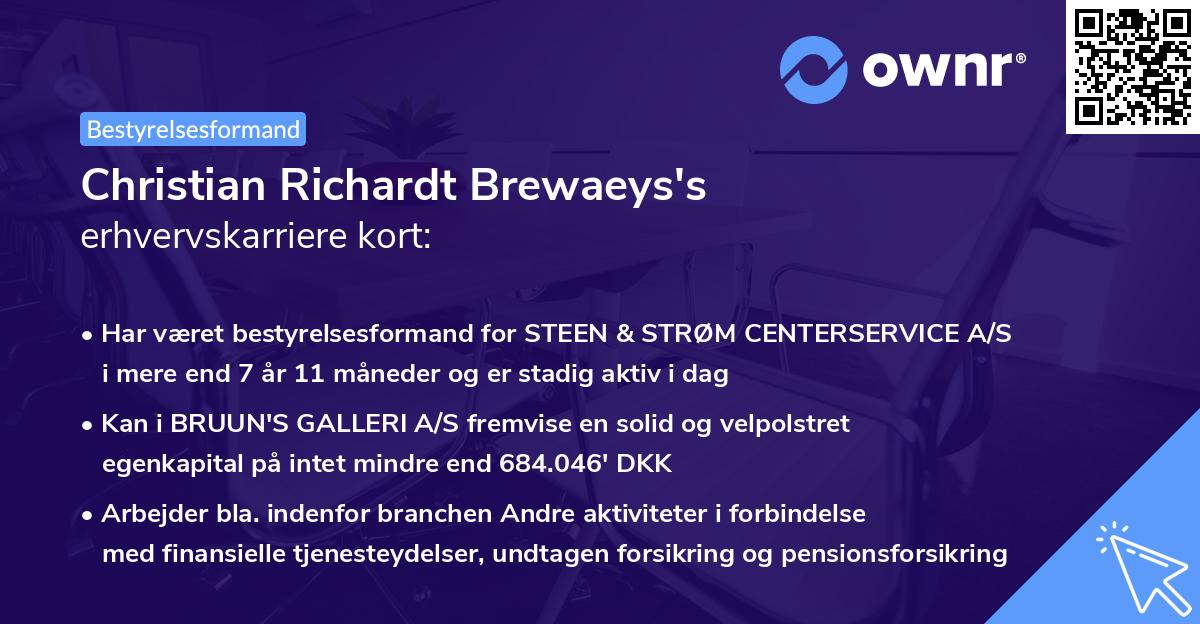Christian Richardt Brewaeys's erhvervskarriere kort
