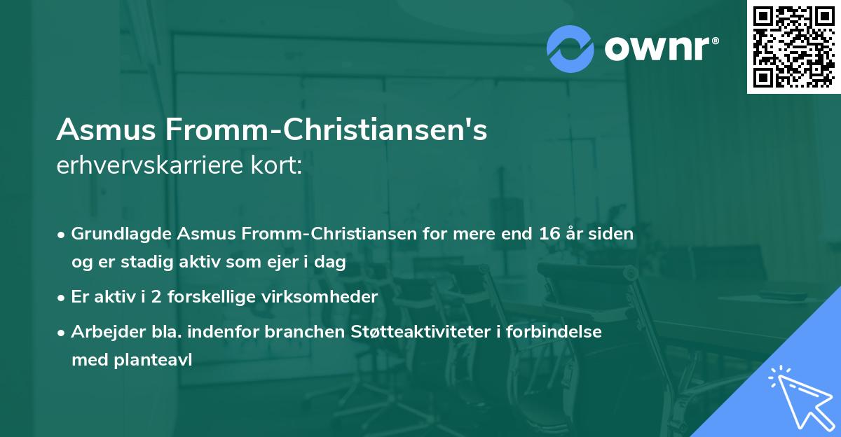 Asmus Fromm-Christiansen's erhvervskarriere kort