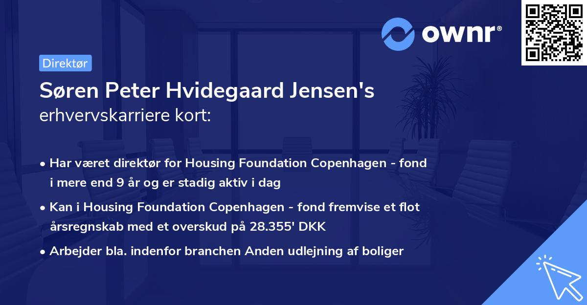 Søren Peter Hvidegaard Jensen's erhvervskarriere kort