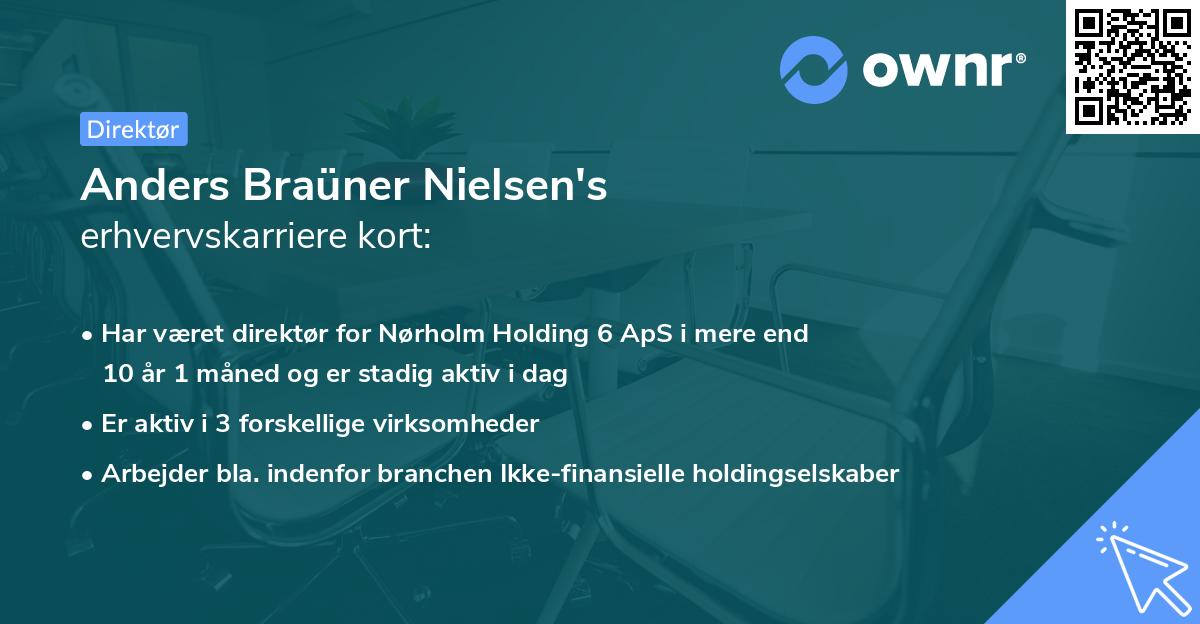 Anders Braüner Nielsen's erhvervskarriere kort