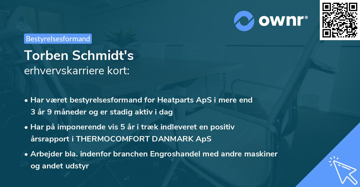 Torben Schmidt's erhvervskarriere kort