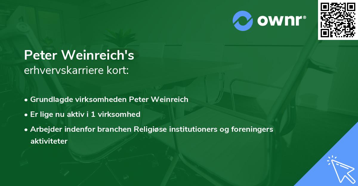 Peter Weinreich's erhvervskarriere kort