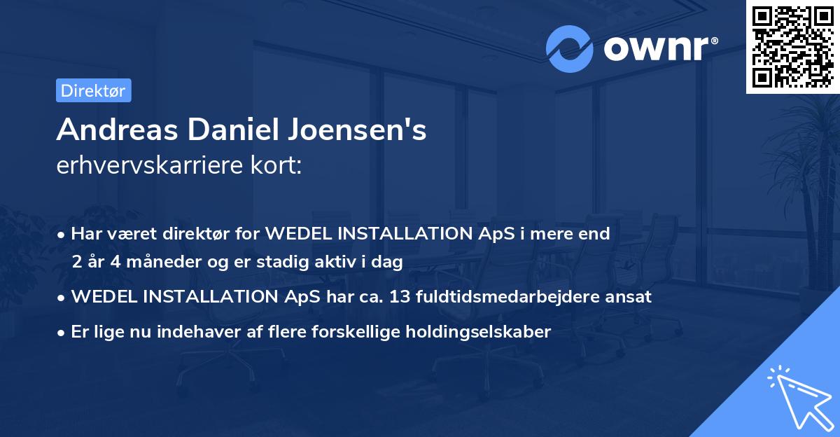 Andreas Daniel Joensen's erhvervskarriere kort