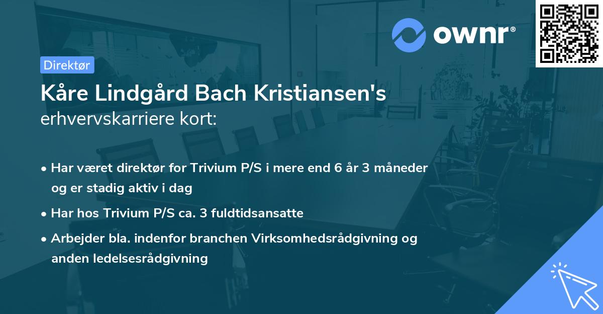 Kåre Lindgård Bach Kristiansen's erhvervskarriere kort